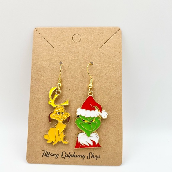Dr. Seuss inspired The Grinch and Max earrings NWT - Picture 9 of 17